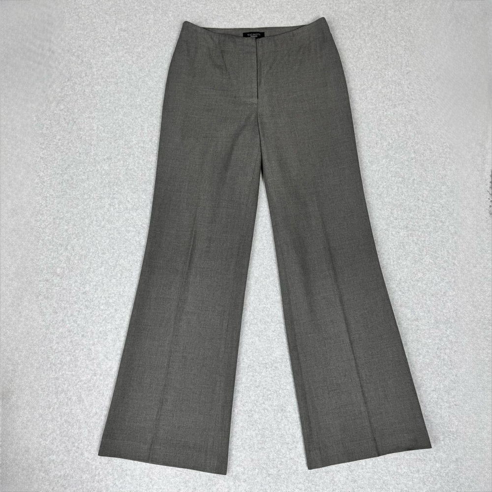 Talbots Heritage Wide Leg Pants Womens 6 Gray Dress Pant Trouser Office Work